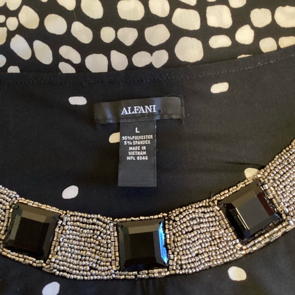 ALFANI Black and white tunic/mini dress size L - Picture 6 of 10